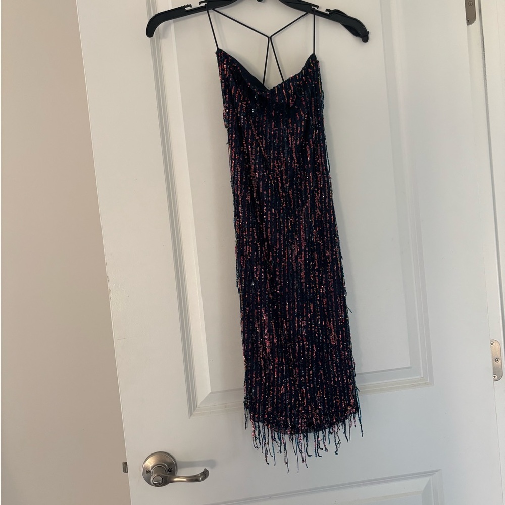 Windsor Black and Red Sequin Mini Dress